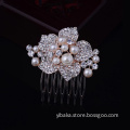 Fashion hair comb inlay pearl precious 7 pin comb alloy crystal wholesale hair clasp deco accessory for women HF81461